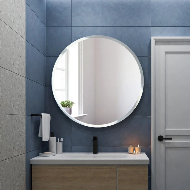 Fab Glass And Mirror Round Beveled Polished Frameless Wall Mirror With Hooks, 24" 8 Fab Glass And Mirror Round Beveled Polished Frameless Wall Mirror With Hooks, 24" - Image 6