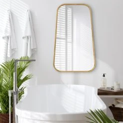 Uniek Caskill Framed Cowbell Wall Mirror, Gold, 20x32 15 Uniek Caskill Framed Cowbell Wall Mirror, Gold, 20x32 -Laural Home Shop b551569501d604e0 4136 w800 h800 b0 p0