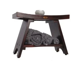 DecoTeak Serenity 24" Eastern Style Teak Shower Bench With Shelf -Laural Home Shop b551f6980a2ed374 8230 w800 h800 b1 p0