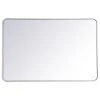 Elegant Furniture & Lighting Ellis Soft Corner Metal Rectangular Mirror, White, 28"x42"