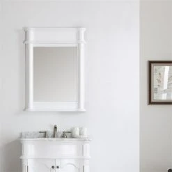 Vinnova Messina 30" Bathroom Vanity Framed Wall Mirror In White -Laural Home Shop b5a1626b0fcee2a2 5341 w800 h800 b0 p0