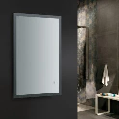 Fresca Angelo Bathroom Mirror With Halo Style LED Lighting And Defogger, 48"x30" -Laural Home Shop b5c1a5370f08f60c 7970 w800 h800 b0 p0