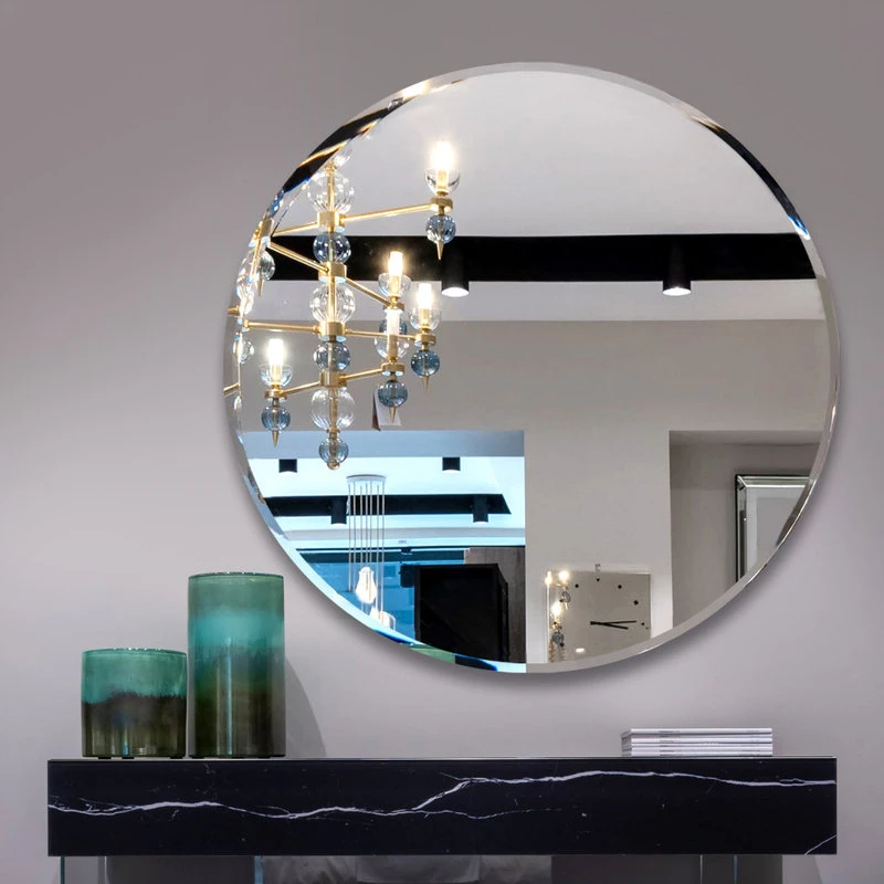 Fab Glass And Mirror Round Beveled Polished Frameless Wall Mirror With Hooks, 24" 4 Fab Glass And Mirror Round Beveled Polished Frameless Wall Mirror With Hooks, 24" - Image 2