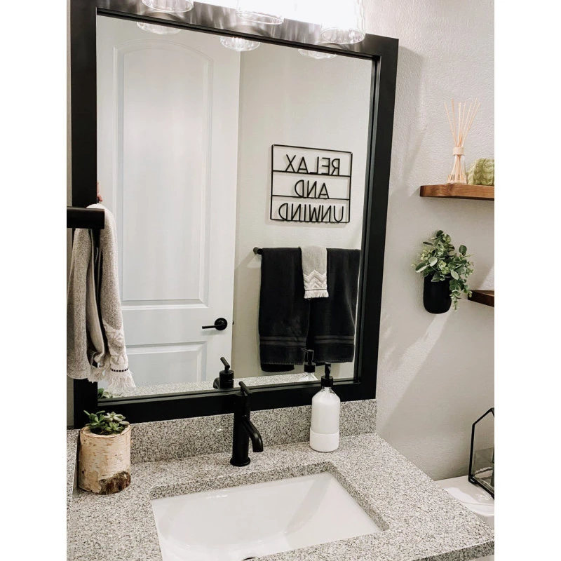 FrameMyMirror Meade Framed Wall Mirror, Black, 28"x48" 12 FrameMyMirror Meade Framed Wall Mirror, Black, 28"x48" - Image 10