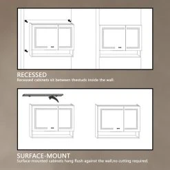 Modland Modern LED Mirror Medicine Cabinet With 3-Touch Switches, Aluminum Natural Color Oxidation -Laural Home Shop b6d16de2039447f9 9083 w800 h800 b0 p0