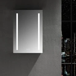 Blossom Kitchen & Bath Supply LED Mirror Medicine Cabinet With Defogger, Dimmer And Outlets, 24" Left