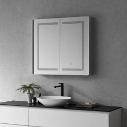 Altair Bojano Frameless Surface-Mount/Recessed LED Lighted Bathroom Medicine Cabinet, 3 24 Altair Bojano Frameless Surface-Mount/Recessed LED Lighted Bathroom Medicine Cabinet, 3 -Laural Home Shop b741aa8c02c4de81 8095 w800 h800 b0 p0
