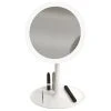 Fancy Bath Outlet LED Table Top Light Up Plastic Mirror In White