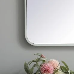 Elegant Furniture & Lighting Ellis Soft Corner Metal Rectangular Mirror, White, 28"x42" -Laural Home Shop b8013ed800958dc7 0490 w800 h800 b0 p0