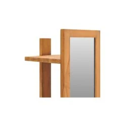 Vida XL International B.V. VidaXL Solid Teak Wood Wall Mirror With Shelves Wooden Mirror Bedroom Bathroom -Laural Home Shop b801b9080364d4cd 8851 w800 h800 b1 p0