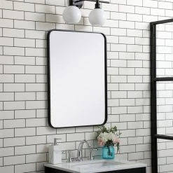 Elegant Furniture & Lighting Ellis Soft Corner Metal Rectangular Mirror, Black, 22"x30" 11 Elegant Furniture & Lighting Ellis Soft Corner Metal Rectangular Mirror, Black, 22"x30" -Laural Home Shop b851836a00958f6f 0964 w800 h800 b0 p0