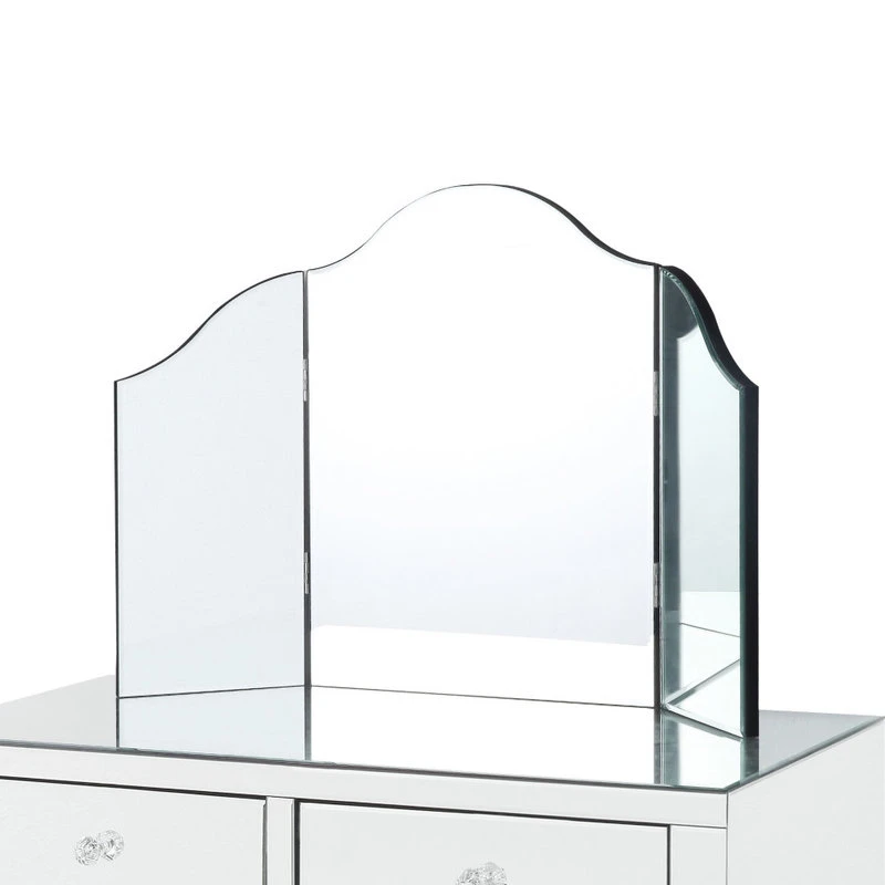 Inspired Home Verina Frameless Modern Contemporary Tri-fold Tabletop Vanity Mirror, No Color 3 Inspired Home Verina Frameless Modern Contemporary Tri-fold Tabletop Vanity Mirror, No Color