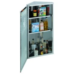 Renovators Supply Manufacturing Bathroom Wall Mount Corner Medicine Cabinet Brushed Stainless Steel With Mirror -Laural Home Shop b9318bcf0f3bfc59 0279 w800 h800 b1 p0