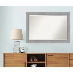 Amanti Art Vista Brushed Nickel Beveled Bathroom Wall Mirror - 40.25 X 28.25 In. -Laural Home Shop b951685f0ec6db53 6848 w800 h800 b0 p0