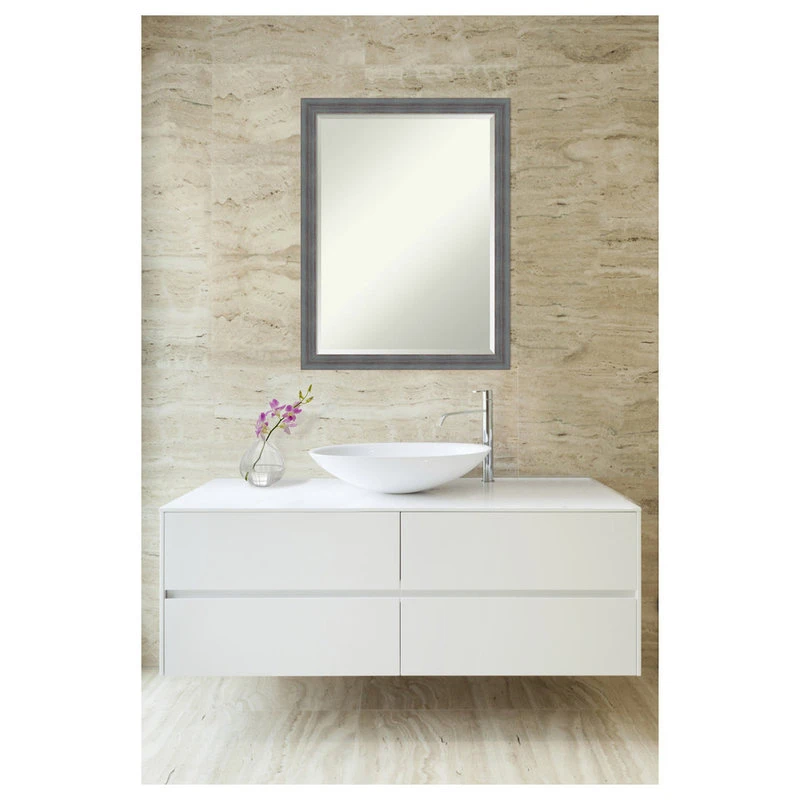 Amanti Art Dixie Grey Rustic Beveled Wood Bathroom Wall Mirror - 20.25 X 26.25 In. 8 Amanti Art Dixie Grey Rustic Beveled Wood Bathroom Wall Mirror - 20.25 X 26.25 In. - Image 6