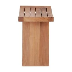 Nordic Style Natural Teak Stool With Curved Seat And Shelf -Laural Home Shop b9d1b39700fb1f47 4242 w800 h800 b1 p0