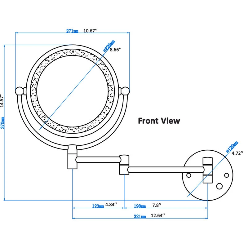 American Imaginations 20.83-in. Round Stainless Steel Wall Mount Magnifying Mirror 4 American Imaginations 20.83-in. Round Stainless Steel Wall Mount Magnifying Mirror - Image 2