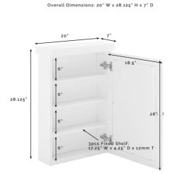 Crosley Seaside Mirrored Wall Cabinet Distressed White 17 Crosley Seaside Mirrored Wall Cabinet Distressed White -Laural Home Shop ba011fab0f73b884 5020 w800 h800 b1 p0
