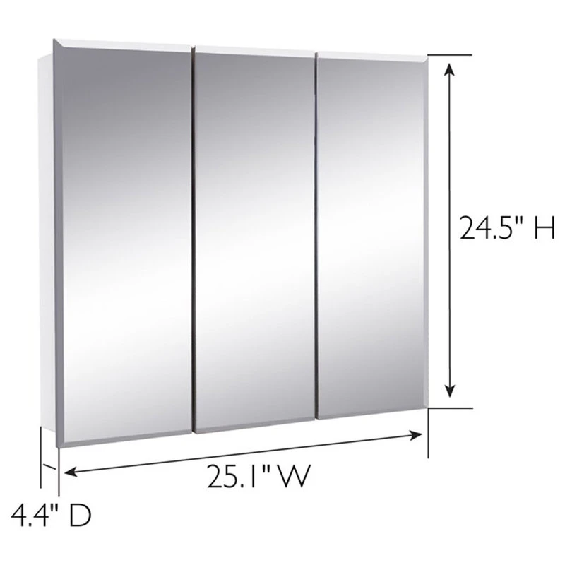 Design House Cyprus 24-Inch Wood Medicine Cabinet Mirror In White 6 Design House Cyprus 24-Inch Wood Medicine Cabinet Mirror In White - Image 4