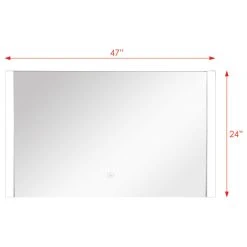 Transolid Ethan LED-Backlit Contemporary Mirror, Silver -Laural Home Shop ba3157560b7af37d 9951 w800 h800 b1 p0