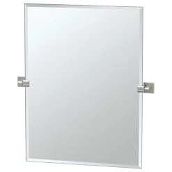 Gatco Fine Bathware Elevate 31.5" Frameless Rectangle Mirror, Satin Nickel