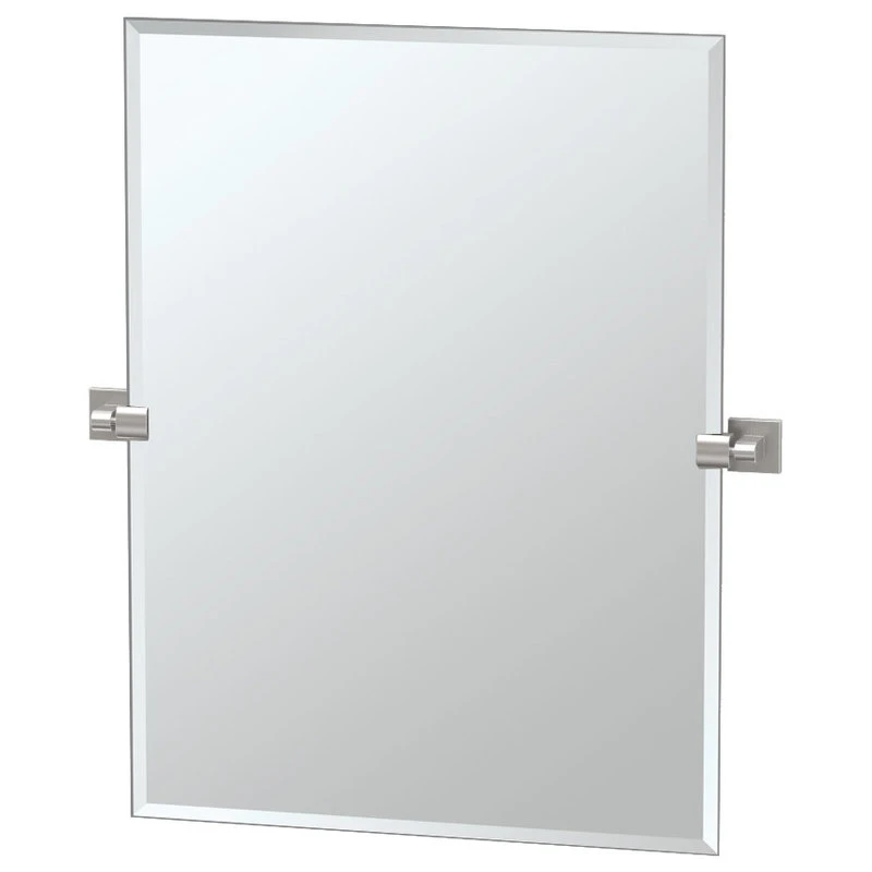Gatco Fine Bathware Elevate 31.5" Frameless Rectangle Mirror, Satin Nickel 3 Gatco Fine Bathware Elevate 31.5" Frameless Rectangle Mirror, Satin Nickel