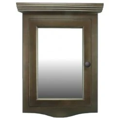 Renovators Supply Manufacturing Wall Mount Bathroom Corner Medicine Cabinet Storage Dark Oak With Mirror