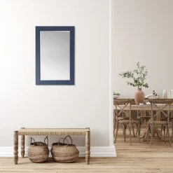Altair Ivy Rectangular Bathroom Wood Framed Wall Mirror, Blue, 24" -Laural Home Shop bac1a4d502448303 5439 w800 h800 b0 p0