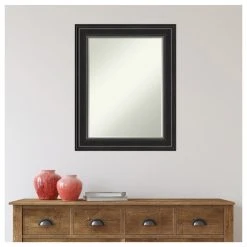 Amanti Art Ridge Black Petite Bevel Bathroom Wall Mirror 23.5 X 29.5 In. 16 Amanti Art Ridge Black Petite Bevel Bathroom Wall Mirror 23.5 X 29.5 In. -Laural Home Shop bb21bc9303b790ca 7839 w800 h800 b1 p0
