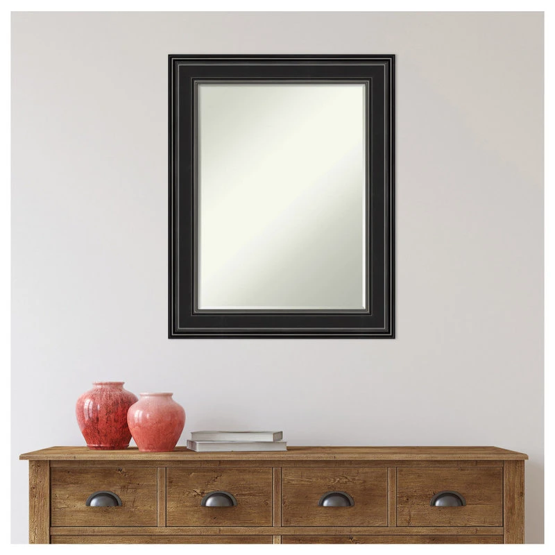 Amanti Art Ridge Black Petite Bevel Bathroom Wall Mirror 23.5 X 29.5 In. 8 Amanti Art Ridge Black Petite Bevel Bathroom Wall Mirror 23.5 X 29.5 In. - Image 6