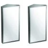 Renovators Supply Manufacturing Wall Mount Corner Medicine Cabinet Storage With Mirror Brushed Stainless Steel 2 Renovators Supply Manufacturing Wall Mount Corner Medicine Cabinet Storage With Mirror Brushed Stainless Steel -Laural Home Shop bba1b19009d64969 0188 w800 h800 b1 p0