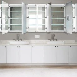 Krugg Reflections USA 96x36 LLLRRR, Recessed Or Surface Mount Medicine Cabinet 18 Shelves, LED -Laural Home Shop bc81e3b8014e1f8d 4964 w800 h800 b0 p0