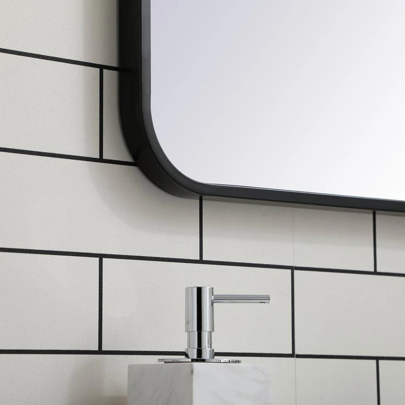 Elegant Furniture & Lighting Ellis Soft Corner Metal Rectangular Mirror, Black, 22"x30" 7 Elegant Furniture & Lighting Ellis Soft Corner Metal Rectangular Mirror, Black, 22"x30" - Image 5