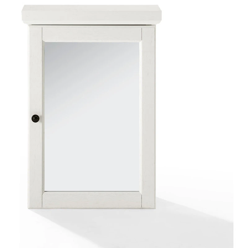 Crosley Seaside Mirrored Wall Cabinet Distressed White 4 Crosley Seaside Mirrored Wall Cabinet Distressed White - Image 2