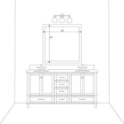 FrameMyMirror Huntington Framed Wall Mirror, White, 36"x36" -Laural Home Shop bd91a20a03ebb4fb 1969 w800 h800 b1 p0