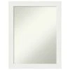 Amanti Art Vanity White Narrow Non-Beveled Bathroom Wall Mirror - 21.5 X 27.5 In.