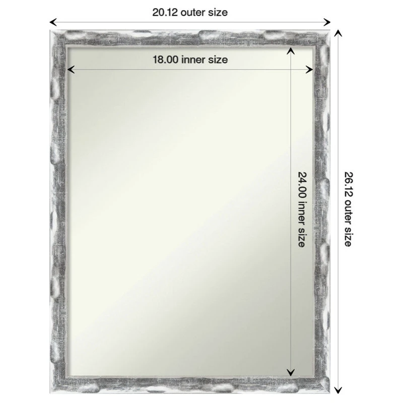 Amanti Art Scratched Wave Chrome Non-Beveled Bathroom Wall Mirror - 20 X 26 In. 6 Amanti Art Scratched Wave Chrome Non-Beveled Bathroom Wall Mirror - 20 X 26 In. - Image 4