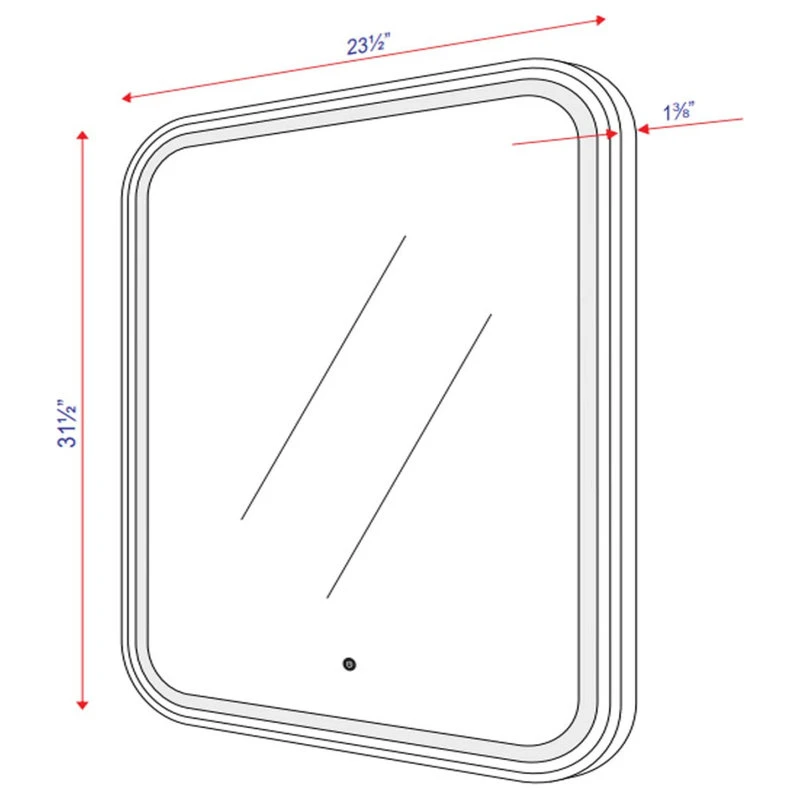 Vanity Art LLC Large Rounded Corner LED Lighted Bath Vanity Mirror, Gold, 24" X 31.5" 7 Vanity Art LLC Large Rounded Corner LED Lighted Bath Vanity Mirror, Gold, 24" X 31.5" - Image 5