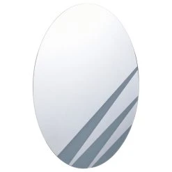 StyleCraft Gray And Clear Contemporary Oval Geometric Design Frameless Mirror