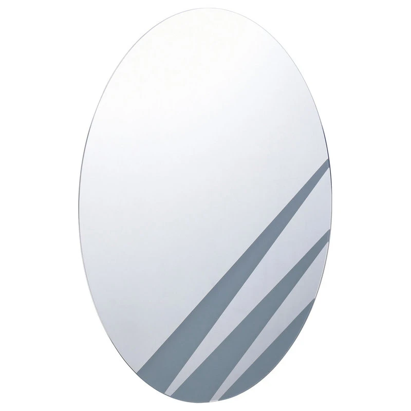 StyleCraft Gray And Clear Contemporary Oval Geometric Design Frameless Mirror 3 StyleCraft Gray And Clear Contemporary Oval Geometric Design Frameless Mirror