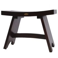 DecoTeak 24" Serenity Teak Eastern Style Shower Bench, Without Shelf