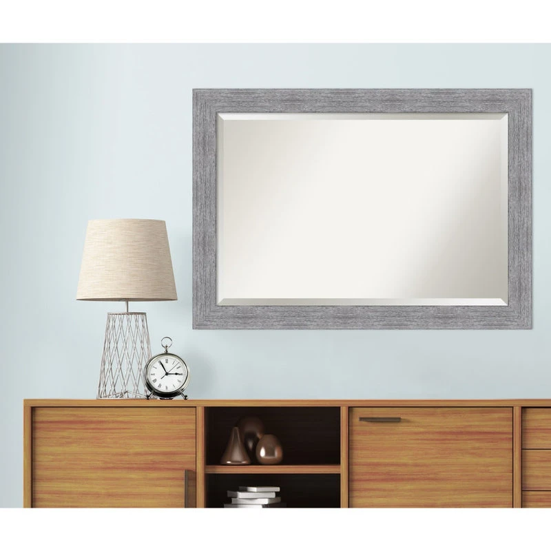 Amanti Art Bark Rustic Grey Beveled Bathroom Wall Mirror - 41 X 29 In. 8 Amanti Art Bark Rustic Grey Beveled Bathroom Wall Mirror - 41 X 29 In. - Image 6