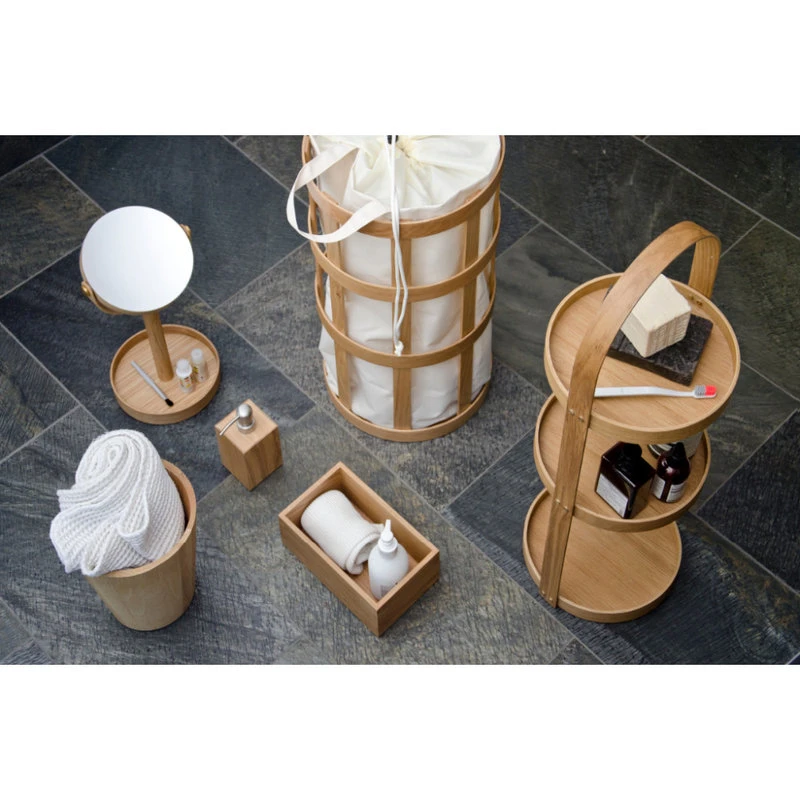 Coppice Natural Oak Double Face Mirror With Storage Tray | Wireworks Close-up 9 Coppice Natural Oak Double Face Mirror With Storage Tray | Wireworks Close-up - Image 7