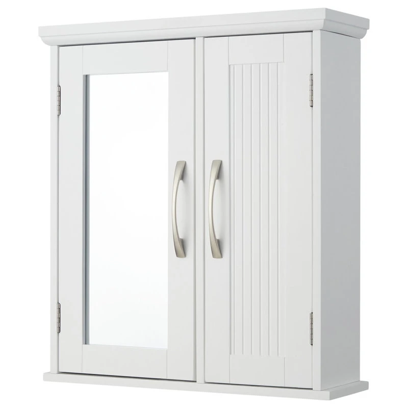 Versanora Wooden Bathroom Medicine Cabinet Mirror White 3 Versanora Wooden Bathroom Medicine Cabinet Mirror White