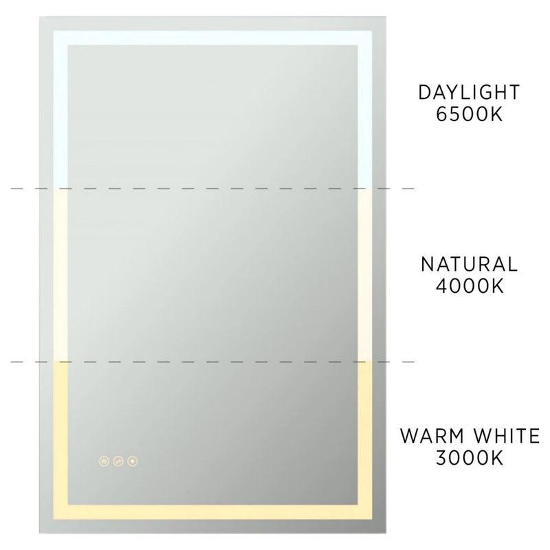 Craft And Main 24" X 36" Lighted Mirror With Tunable LED And Anti Fog Touch Sensors 12 Craft And Main 24" X 36" Lighted Mirror With Tunable LED And Anti Fog Touch Sensors - Image 10