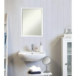 Amanti Art Svelte White Beveled Wood Bathroom Wall Mirror - 19.5 X 25.5 In. 15 Amanti Art Svelte White Beveled Wood Bathroom Wall Mirror - 19.5 X 25.5 In. -Laural Home Shop c1f1b5290e3d6ba5 6561 w800 h800 b0 p0