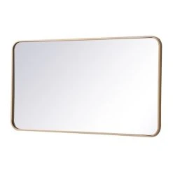 Elegant Furniture & Lighting Elegant Decor Evermore 22x40" Soft Corner Metal Rectangular Mirror In Brass -Laural Home Shop c261cc5203ad8bdc 5345 w800 h800 b1 p0