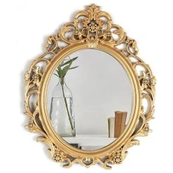 Mirrorize Canada 24"x20" Oval Gold Wall Mirror