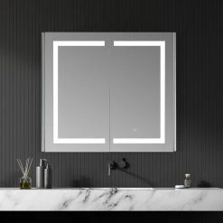 Altair Bojano Frameless Surface-Mount/Recessed LED Lighted Bathroom Medicine Cabinet, 3 28 Altair Bojano Frameless Surface-Mount/Recessed LED Lighted Bathroom Medicine Cabinet, 3 -Laural Home Shop c2b1fb6f02c4e9f7 8095 w800 h800 b0 p0