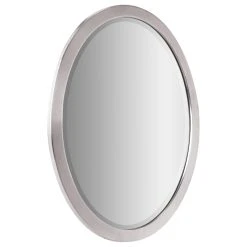 Head West, Inc. Head West Classic Chrome Oval Metal Framed Beveled Vanity Mirror - 23" X 29"